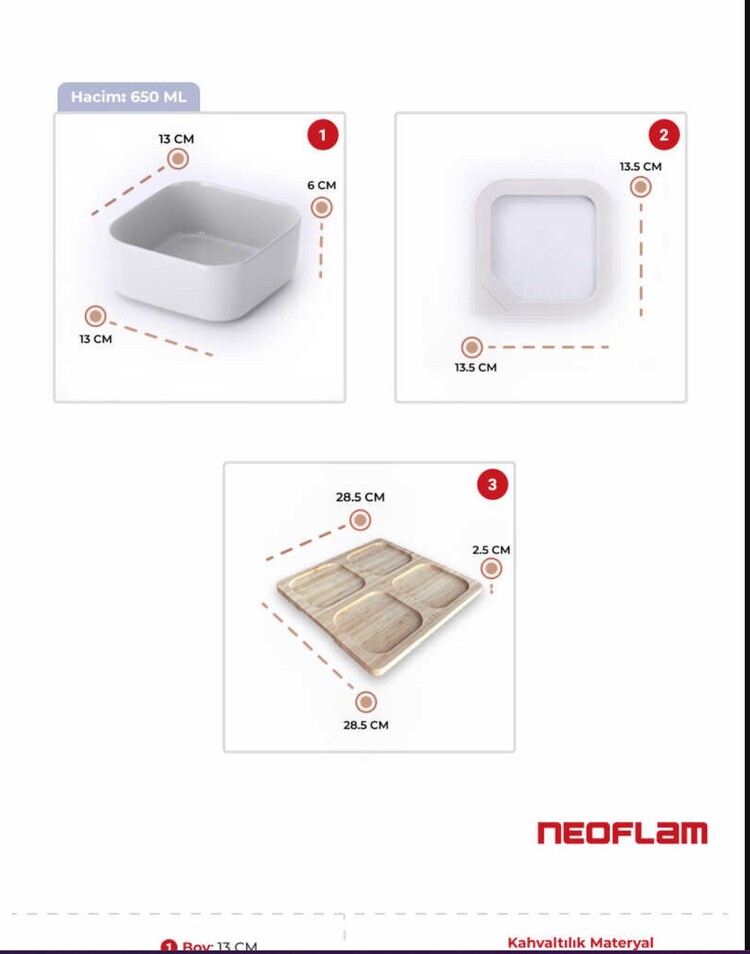D-NEOBRK-01 Neoflam Fika One 4'lü Kahvaltı Mutfak Set Bej İskandinav Tasarım 1 Adet