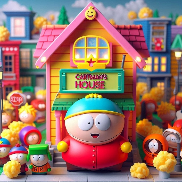 A61226 Eric Cartman South Park Güney Parkı El Yapım Mini Figür Biblo Şeker Hamurundan 1 Adet