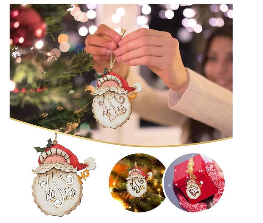 BB0DGNV5JJY El Sanatları İçin Küçük Noel Baba Asılı Süs Ağaç İçin Ev Dekorasyon 1 Adet