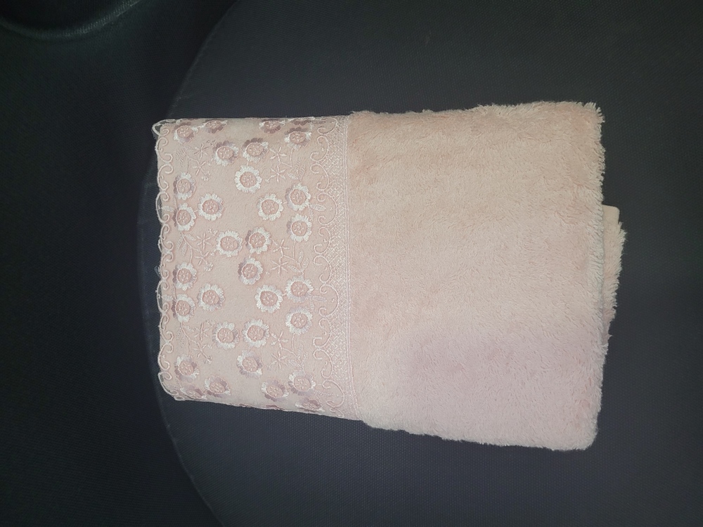 SNSENAHAVLU 82x47cm Güpürlü Havlu Pembe %100 Bambu Yerli 1 Adet