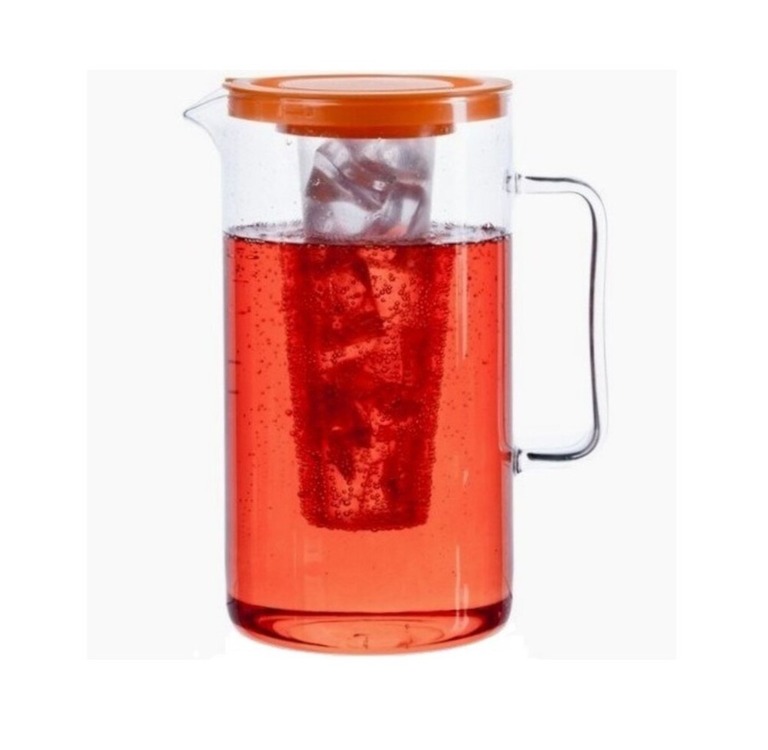 TSIMAX2544L Simax Buzluklu Sürahi Turuncu 2,5lt Borosilikat Cam Buz Hazneli 1 Adet