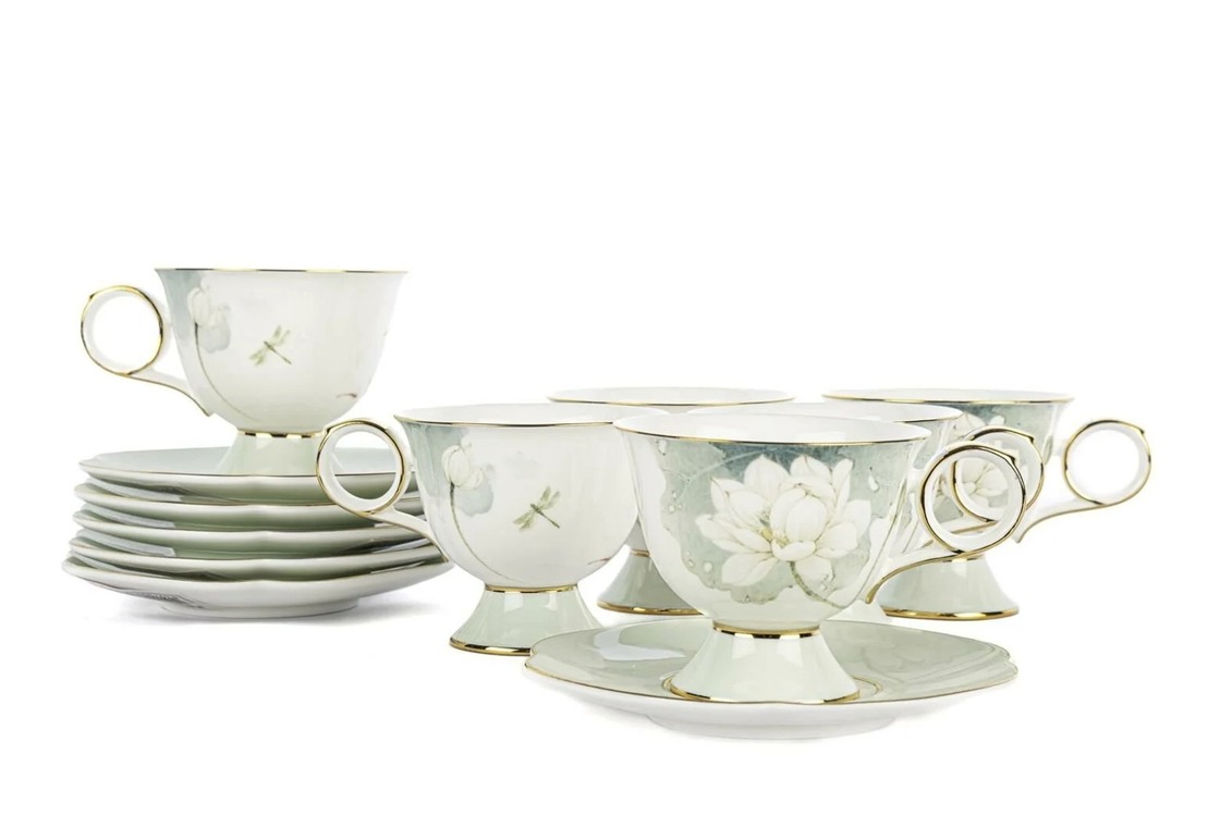 P367.389314 Lotus 2'li Kahve Fincan Set 90cc Butik Porselen Mutfak Sofra