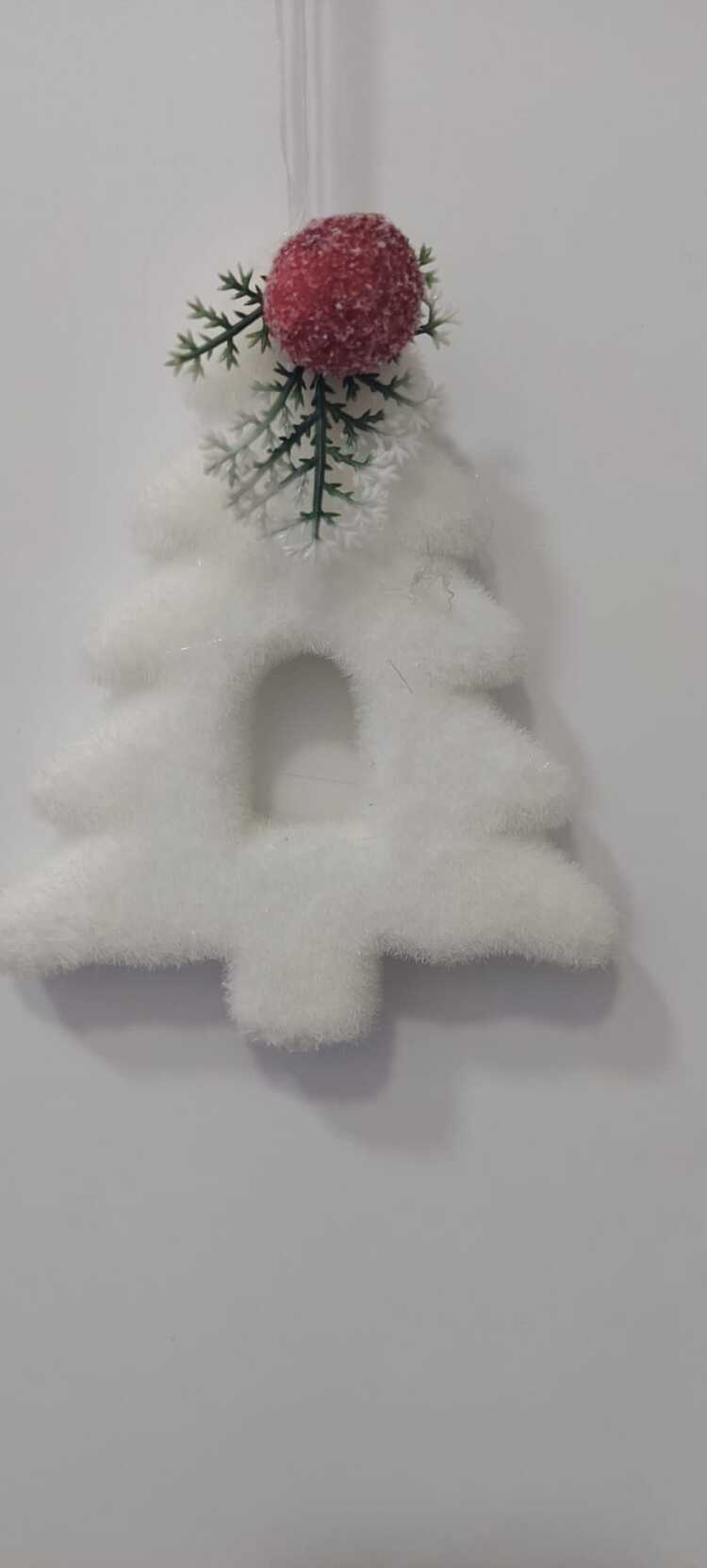 CAEKDS 14x17cm Çam Ağaç Beyaz Süs Asmalık Köpük Strafor Model Yılbaşı Rastgele 1 Adet