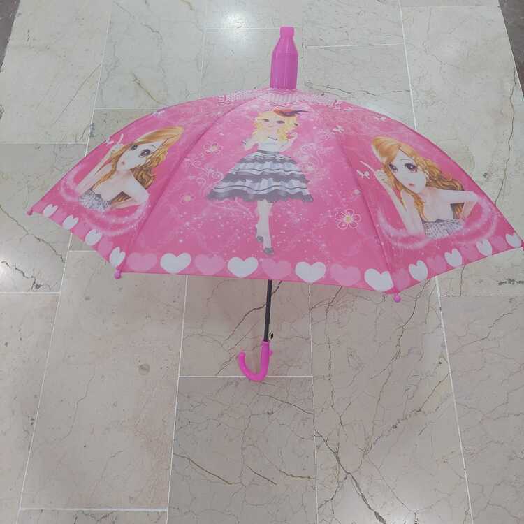 709620 Bardaklı Korumalı Kız Çocuk Pembe Baskılı Şemsiye Hediyelik Aksesuar 1 Adet