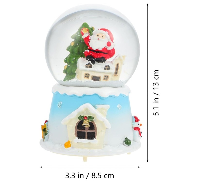 D1080A Değişen Işıklı Müzikli 12cm Wireless Noel Merry Christmas Kar Küre 1 Adet
