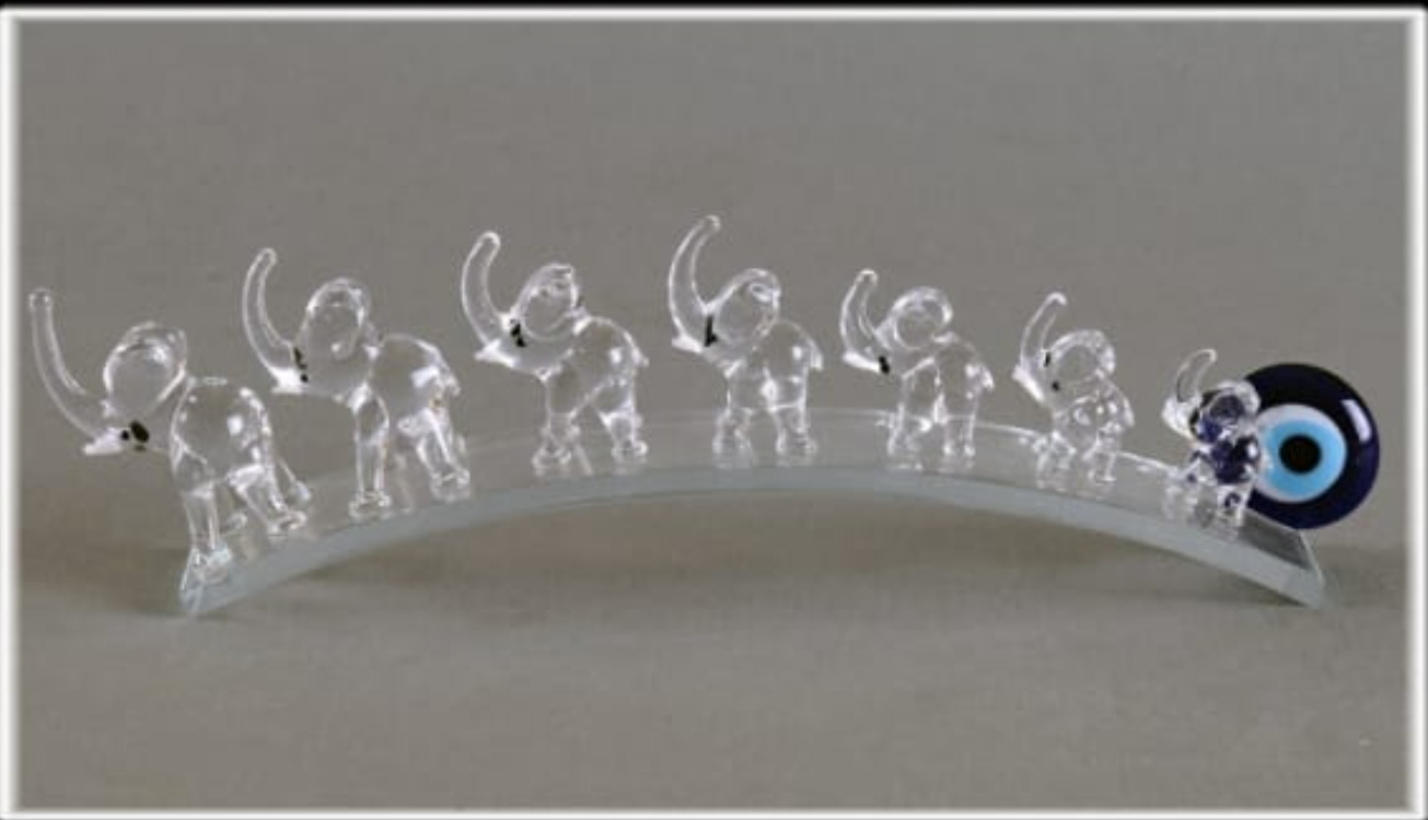 3900-CL Kristal murano şeffaf filler Eğik Plakada 20cm