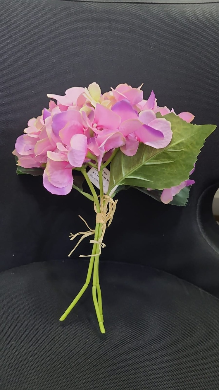 366-060MLP09 Yapay Çiçek Ortanca Hydrangea Bundle x3 Leaves 11,5inch Lilac 1 Adet