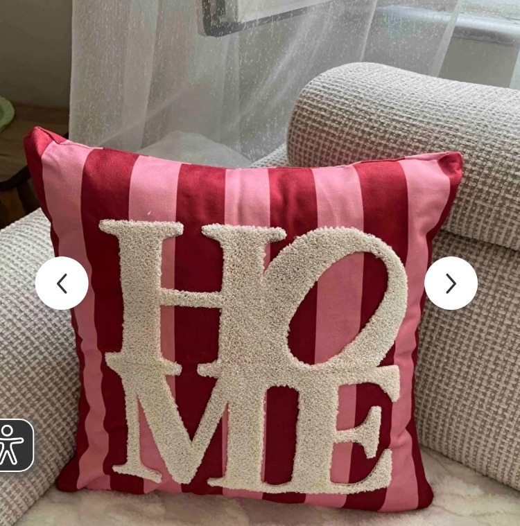 BPNK001 Punch Nakışlı Kırlent Kılıfı - 43*43 Cm - Şeker Pembe Home