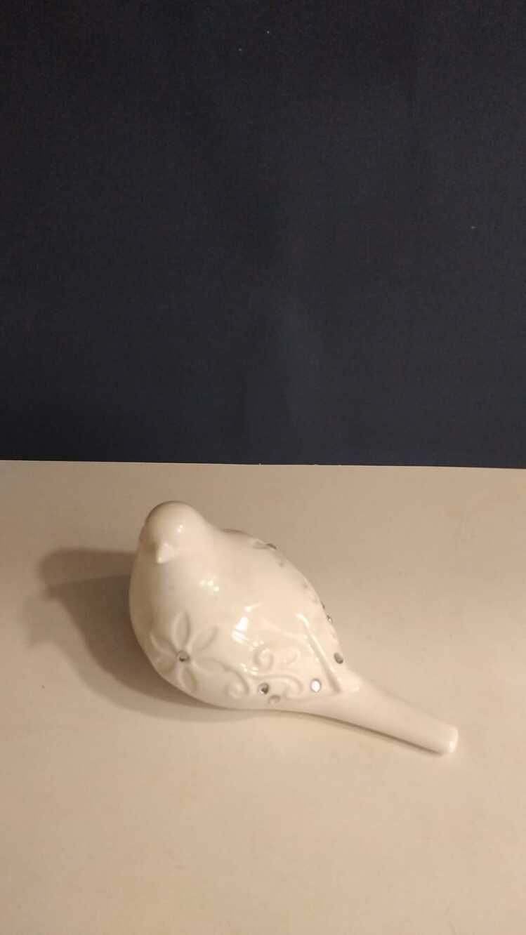 B41f90 Beyaz Porselen Kuş Biblo Figür Obje Ev Sanat Dekorasyon 1 Adet