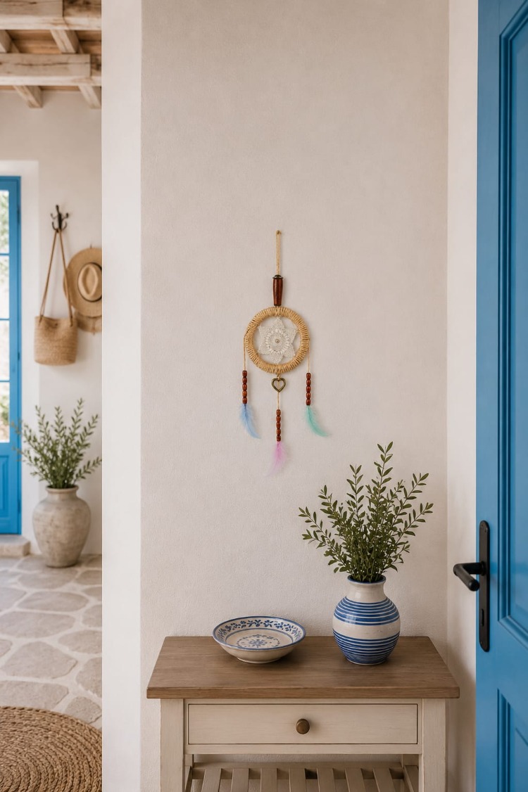 BEJ5 Elyapımı dantelli dreamcatcher Çap 8 cm
