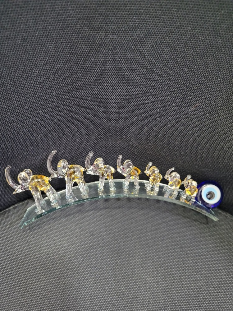3900-A Eğik Plakada Amber Filler 22cm Cam El Yapım Hediyelik 1 Adet