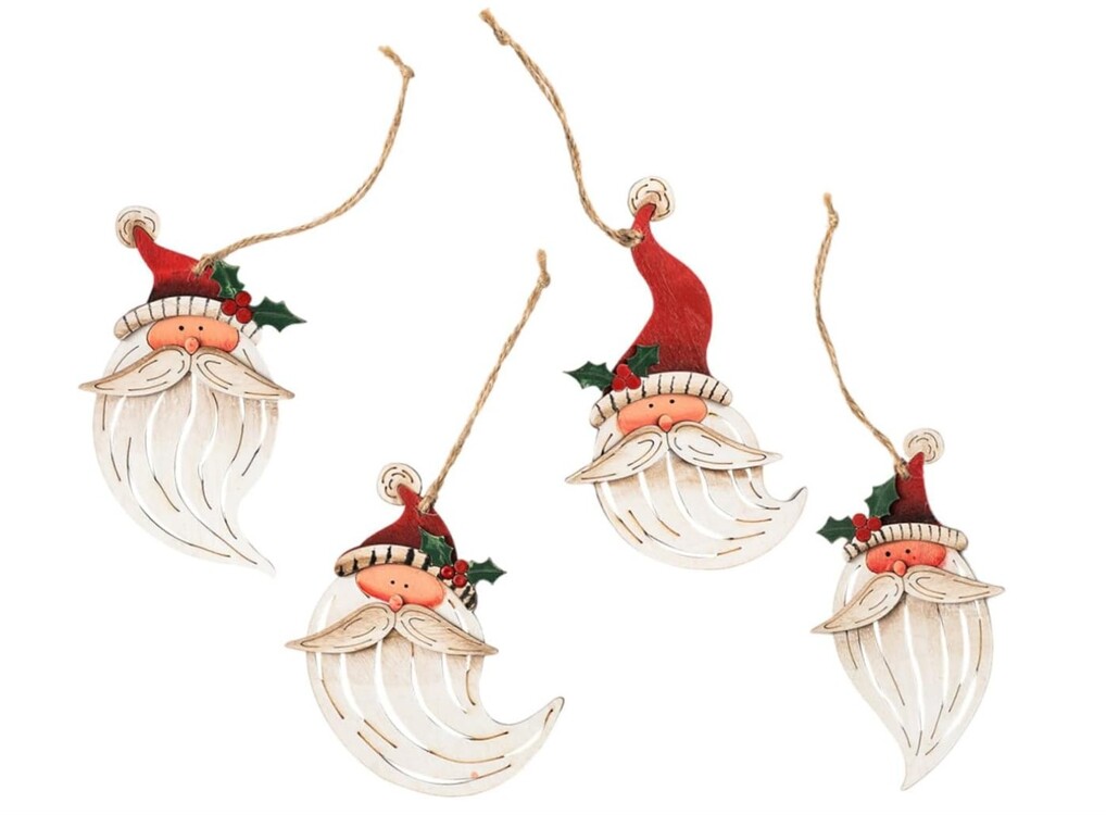 AB0CCNPTFNW Noel Baba Santa Eski Dekor Ahşap Süs Asılı Ev Dekorasyon 1 Adet