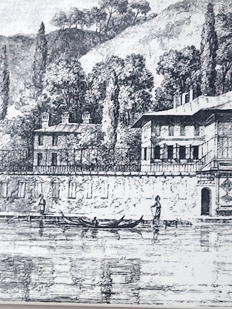 A18195 Seramik Tablo Dikdörtgen 40x25cm Siyah Beyaz Vintage Köşk Dağ Kayık Kürek 1 Adet