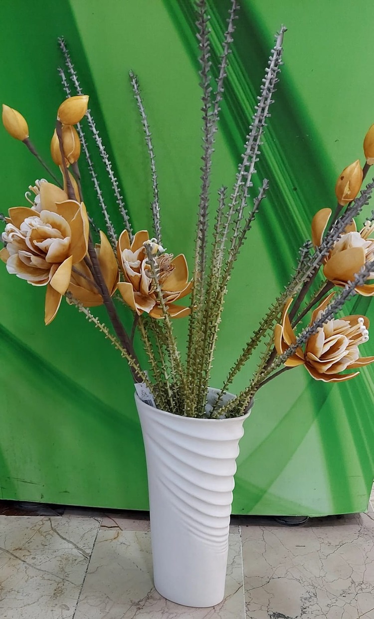 OH127-8721-H Vazo Burgu 37cm Beyaz The Mia Life Concept Çiçeklik 1 Adet