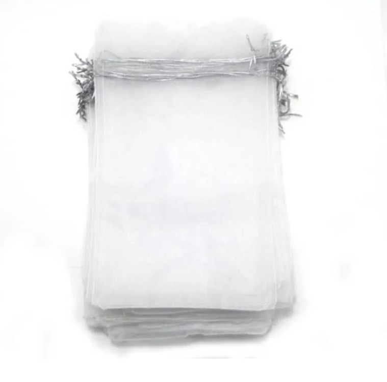 TEKLIC8816 Gri Boy 18x12cm Tül Kese Şeffaf Hıdırellez Takı Altın İçin Düğün Davet 1 Adet