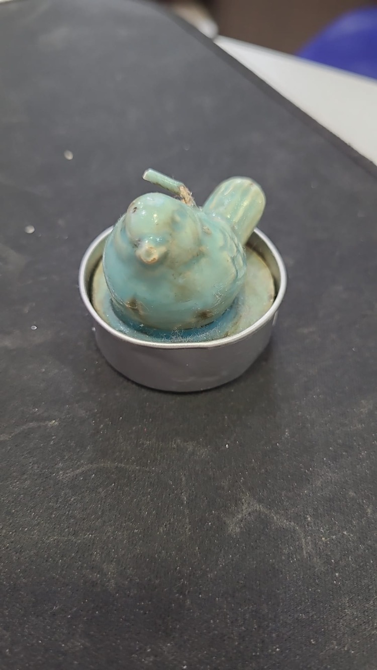 160314032026 kuş tealight mum metal altlıklı 1 adet