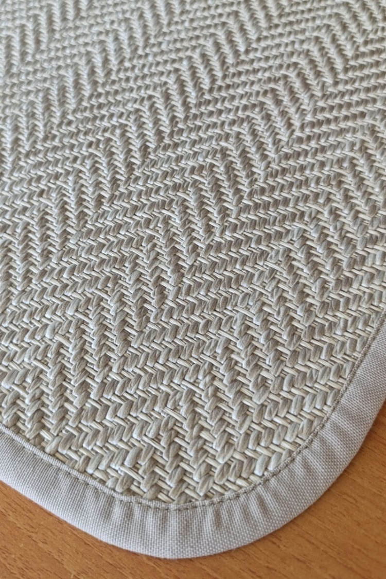 S06_2575 Sisal Halı İnce Bordür | Bej Banyo 50x60cm