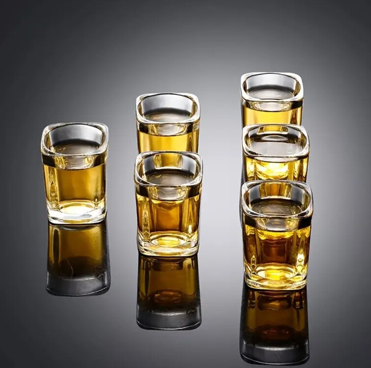 TU298118 6 Adet / 70ml Şık Cam Shot Bardakları - 2 oz Whiskey ve İçki Bardakları