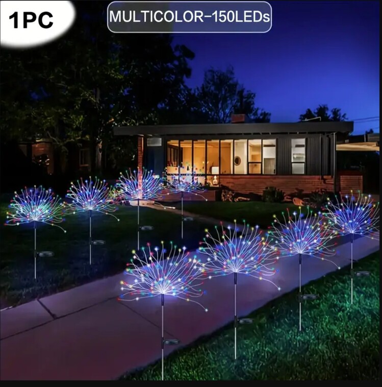 RP13706 150LED / Çok renkli Fachoi Güneş Enerjili Havai Fişek Işıkları 1 Adet