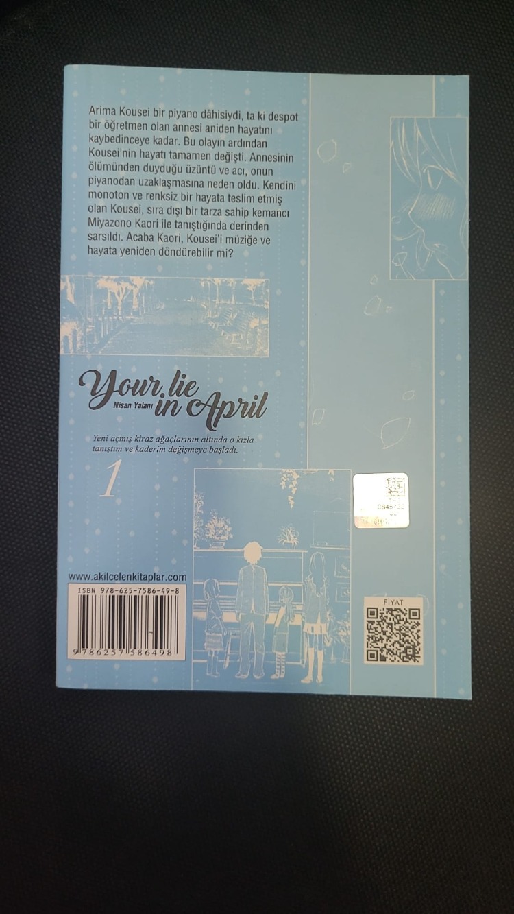 9786257586498 Your Lie in April(Nisan Yalanı) 1 Hikaye Yazar:Naoshi Arakawa