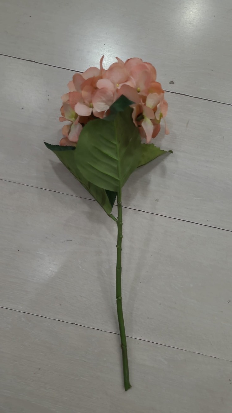 33-2145 Yapay Çiçek Ortanca Hydrangea Leaves 66cm Salmon 1 Adet