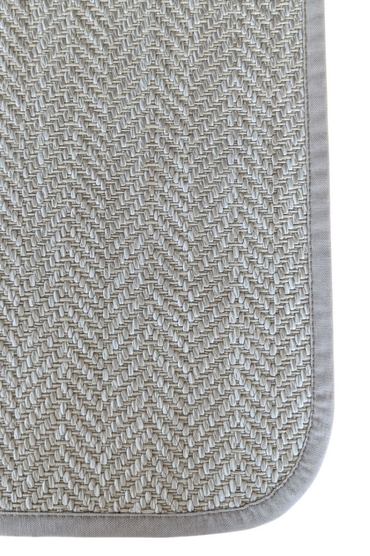 S06_2575 Sisal Halı İnce Bordür | Bej Banyo 50x60cm