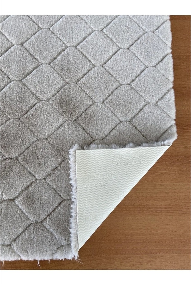 CD010 Tüylü Desenli Yumuşak Halı Comfort Diamond No:2 Bej 75x110cm Avantajlı Silinebilir 1 Adet