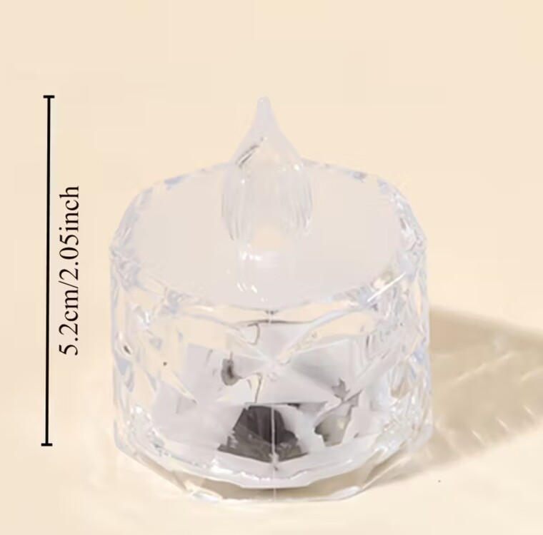 MY454611 Kristal Dekorlu 1 Adet Alevsiz LED Çay Işık Noel, Partiler, Düğünler ve Romantik