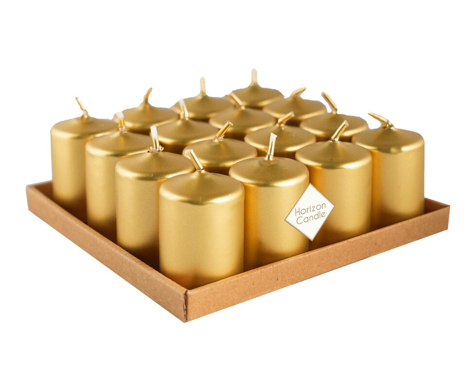 55182 Bar Mum Kısa 3,5x5cm Metalik Altın Renk Kokusuz Home Deco 1 Adet