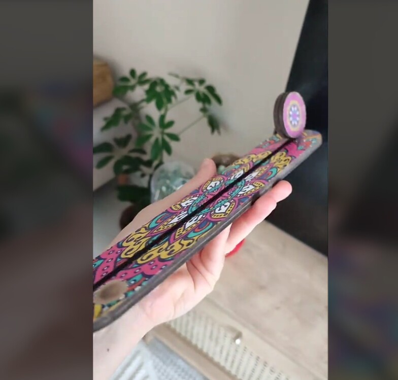 A404507 Ahşap Tütsülük Mandala Baskılı Tütsü Kayığı Ev Dekorasyon 1 Adet