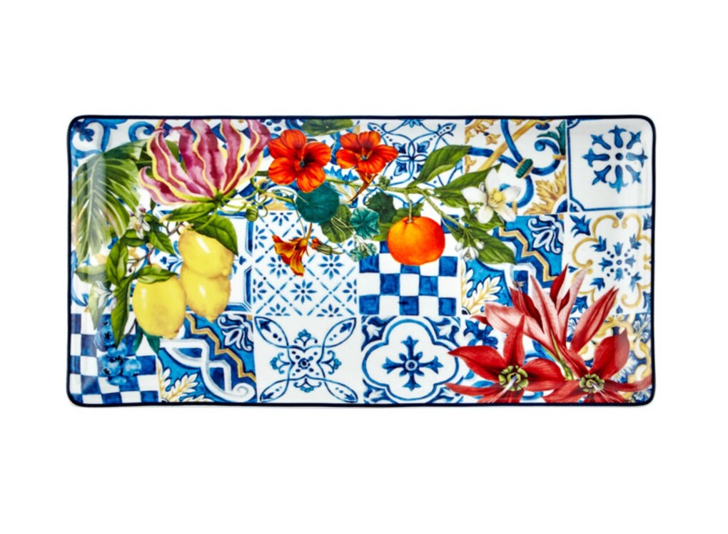 T1BSF-1470IG Italy Garden Küçük Dikdörtgen Tabak 26,5x13cm Porselen 1 Adet