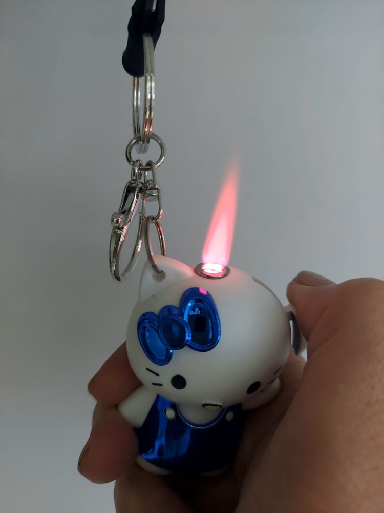 FP-2904 Hello Kitty Bear Anahtarlık Çakmak Lighter Lacivert Beyaz Çanta Süsü 1 Adet