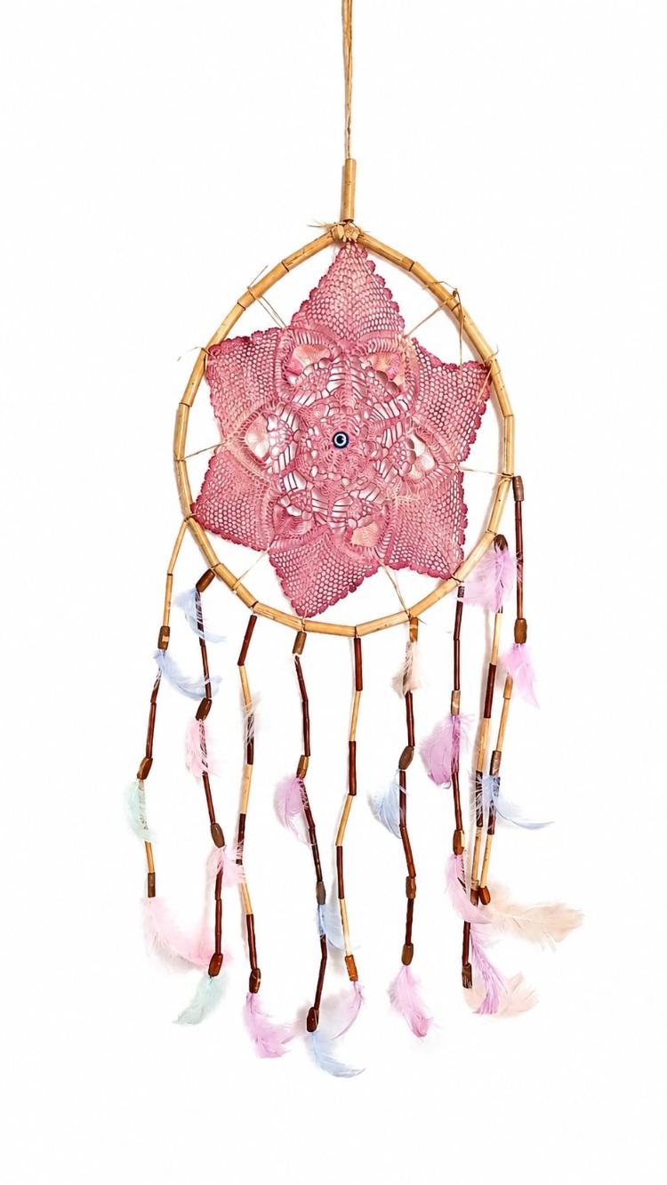 DREAMYILDIZPEMBE AP 25 CM dream catcher YILDIZ PEMBE 1ADET