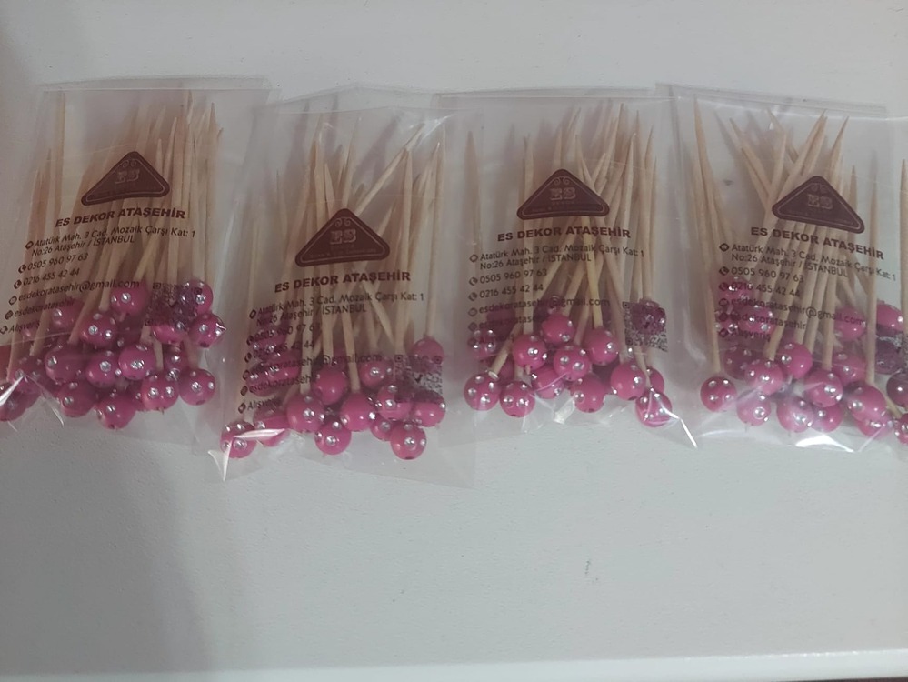 PNKURDSET El Yapım Kokteyl Meyve Lokum Kanepe Davet Etkinlik Süslü Kürdan Set 1 Paket
