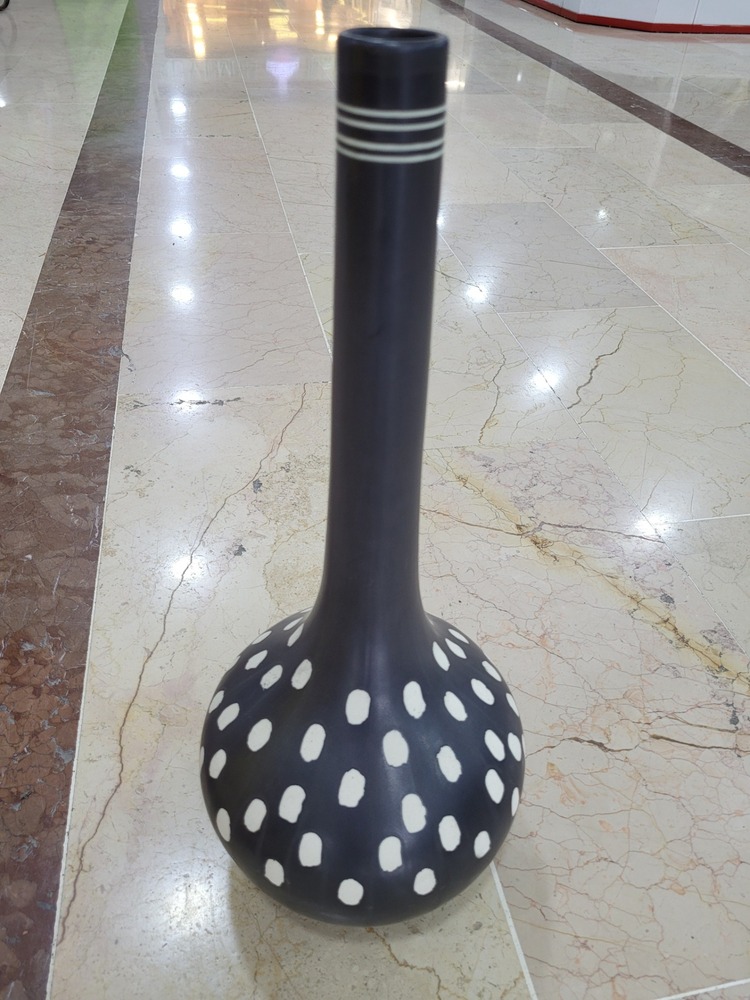 DKK454 Bella Vazo 53x22cm Seramik Siyah Dekorasyon Konut Mutluluk 1 Adet