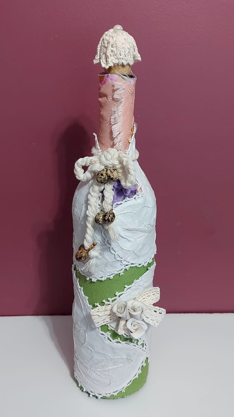 C0849111 Yılbaşı El Yapım Şarap Şişe El Eşşiz Sanat Zanaatkar Güzellik 1 Adet