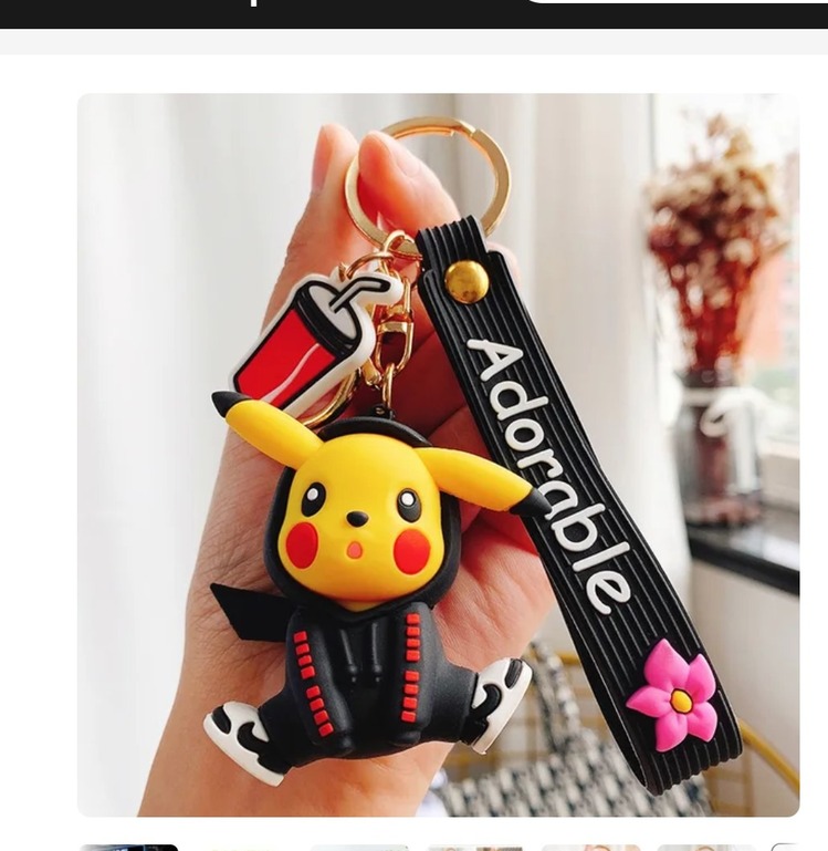 PICAGP-2724 Gift Point Anahtarlık Hediyelik Silikon Çanta Aksesuarı Pokemon Pikachu Hoodie 1 Adet