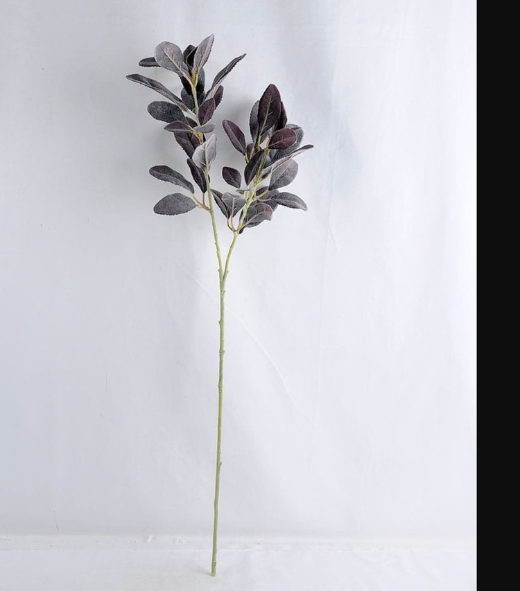33-2105 Yapay Çiçek Kuzu Kulağı Lamb's Ear Spray Flocked 28inch Dark Blue 1 Adet