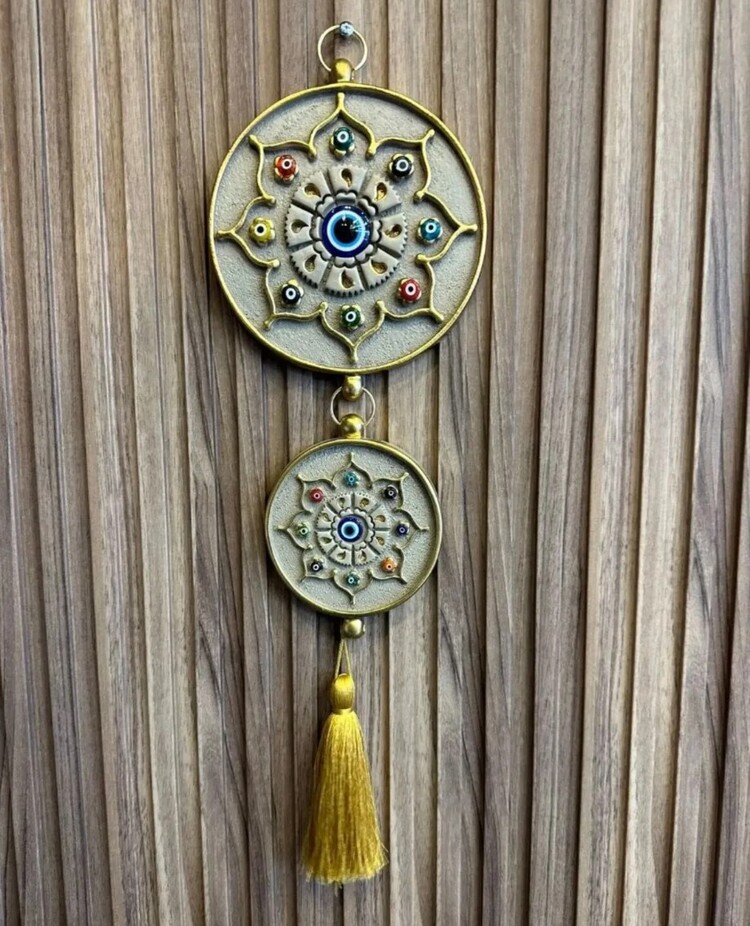 p-73852254 EVILEYE İkili Nazarlık Füme Gümüş Home Dekoratif Ev Ofis 