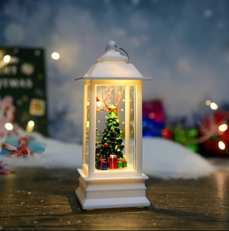 BVA342874 Noel ağacı / Beyaz Noel Kare Rüzgar Işığı Elektronik Şamdan Lamba