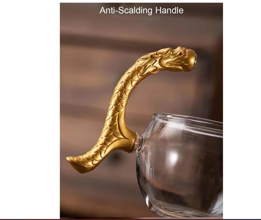 A5004641 Yaratıcı Ejderha Cam Çay Servis Demliği Pu'er Oolong Drinkware 1 Adet