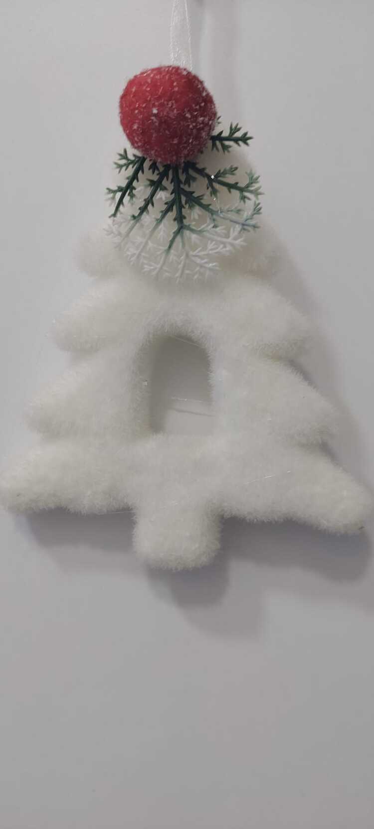 CAEKDS 14x17cm Çam Ağaç Beyaz Süs Asmalık Köpük Strafor Model Yılbaşı Rastgele 1 Adet