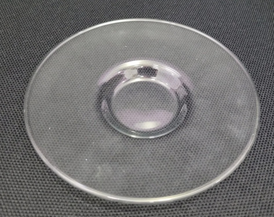 GLS-TBY-ESP-01 Minimalist Şeffaf Cam Espresso Tabağı – Modern Yuvarlak Tasarım (Tekli Parça)