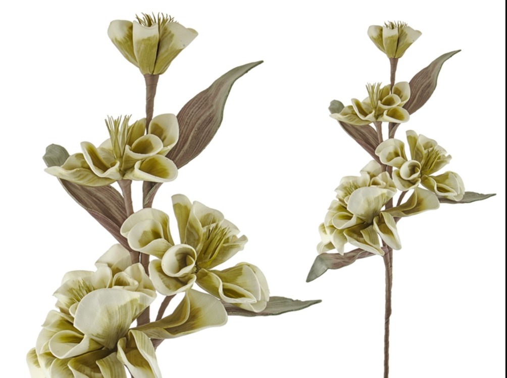 1LF-13500D Düğüm Düğün Çiçeği Yeşil Beyaz 100cm Yapay Decorative 1 Adet