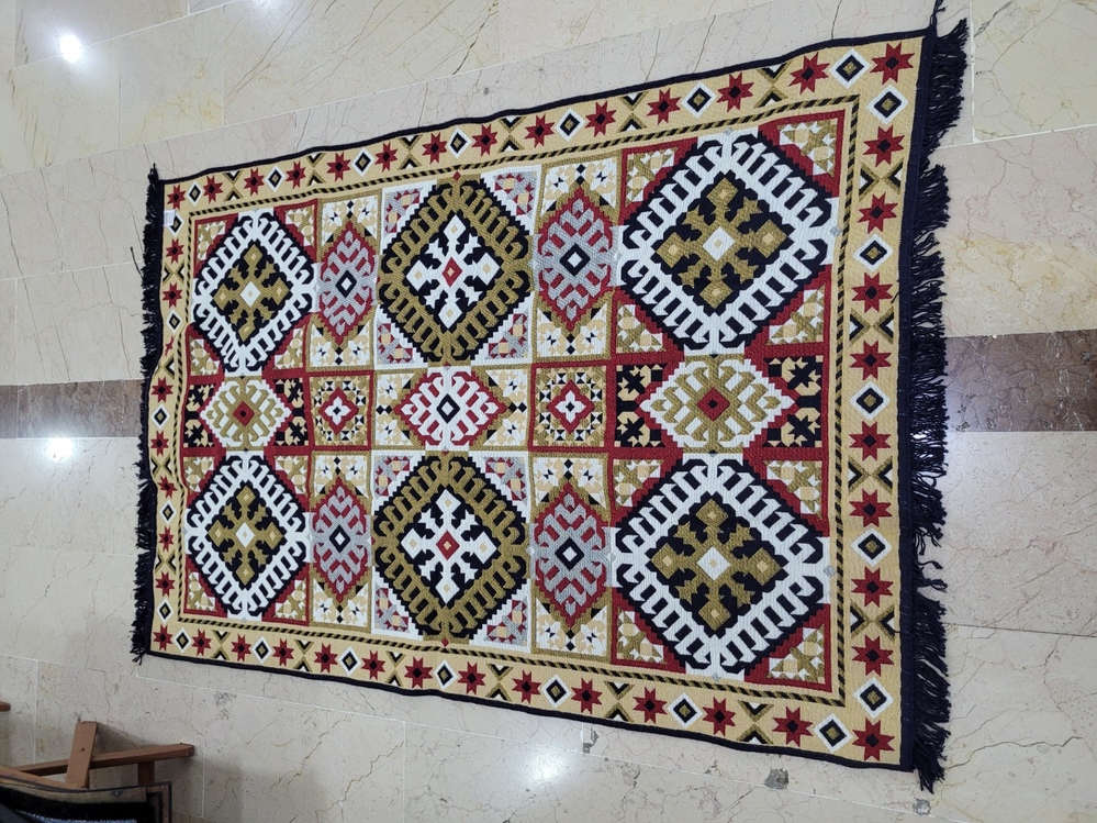 BBGH8681126436922 Home Çift Taraflı Kilim Makinede Yıkanabilir Modern Desenli 120x180cm