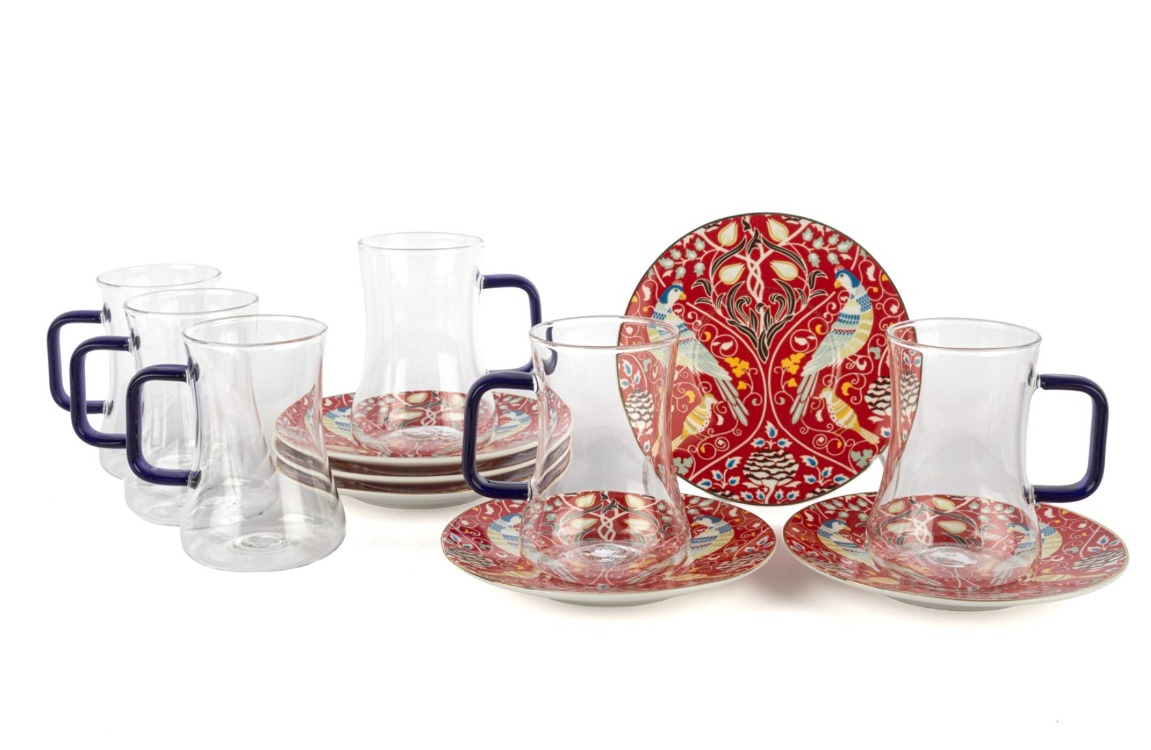 P366.121614 Phoenix Red 6lı Çay Seti MUTFAK FİNCAN