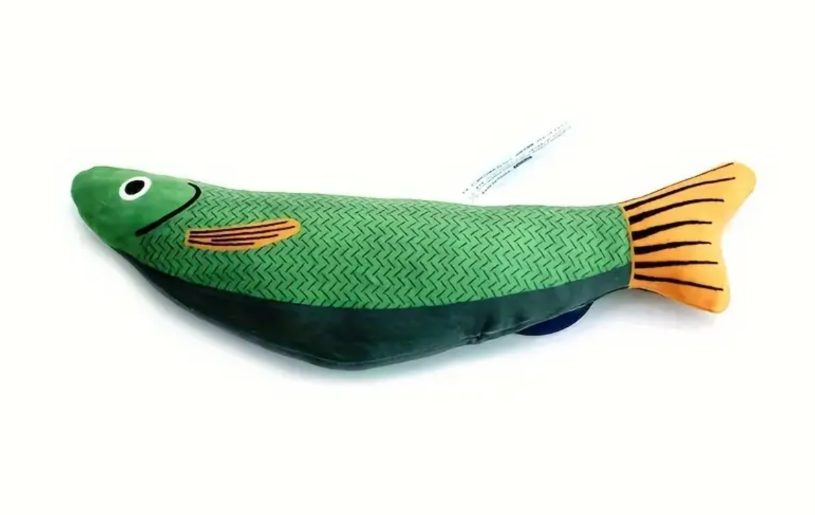 AX90209 Yeşil 1 adet Kedi Oyuncak Saury Balığı, Çıtırtı Sesli Oyuncak