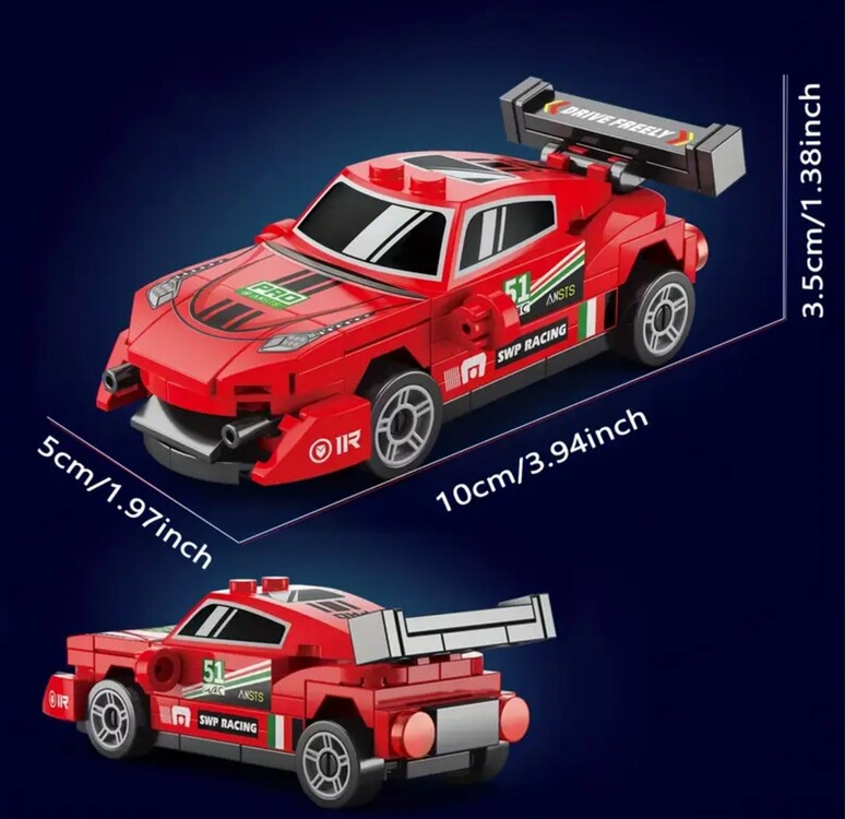 9140-5 Stil Spor Araba Süper Yapı Blokları Modeli Yarış Arabası Model