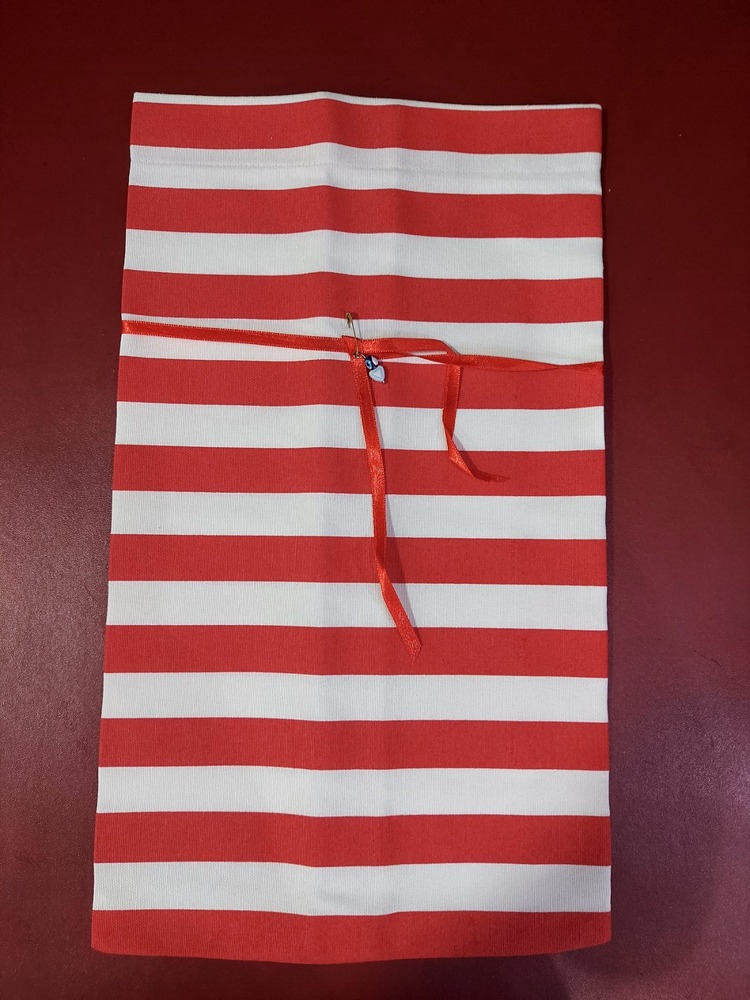 B01GUBGR Gabardin Kumaş Nazar Boncuklu Bez Kese Bağ Detaylı El Yapım 41x23cm 1 Adet