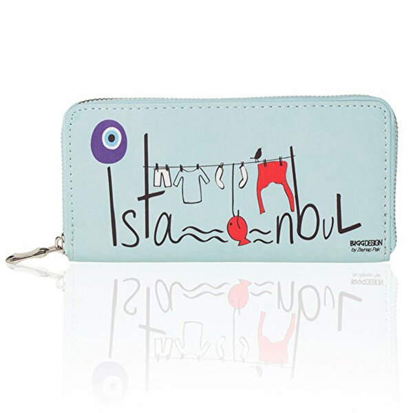 BGD13125020344 Biggdesign Istanbul Cüzdan Mavi Smiling Koleksiyon